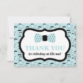 Klein Man Dank u kaart, Bow Stropdas, Blauw, Zwart Kaart (Voorkant)