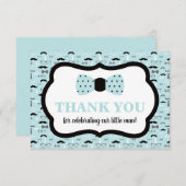 Klein Man Dank u kaart, Bow Stropdas, Blauw, Zwart Kaart (Voorkant / Achterkant)