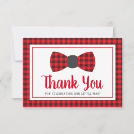 Klein Man Dank u kaart, Bow Stropdas, Buffel Plaid Kaart