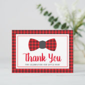 Klein Man Dank u kaart, Bow Stropdas, Buffel Plaid Kaart (Staand voorkant)