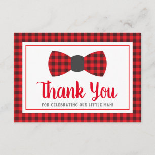 Klein Man Dank u kaart, Bow Stropdas, Buffel Plaid Kaart