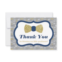 Klein Man Dank u kaart, Navy, Faux Glitter