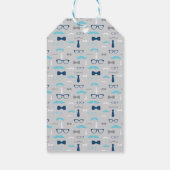 Klein Man Dank u Label, Baby Blauw, Navy, Bow Stro Cadeaulabel (Achterkant)