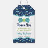 Klein Man Dank u Label, blauw, groen Cadeaulabel (Voorkant)