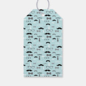 Klein Man Dank u Label, blauw, zwart, boog Stropda Cadeaulabel (Achterkant)