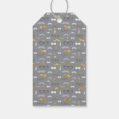 Klein Man Dank u Label, faux glitter, boog Stropda Cadeaulabel (Achterkant)