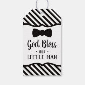 Klein Man Dank u Label, zwart, doop Cadeaulabel (Achterkant)