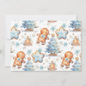 Klein Man draait foto van kerstverjaardag Kaart (Achterkant)