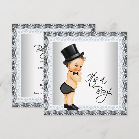 Klein Man is een Baby shower Kaart (Voorkant / Achterkant)