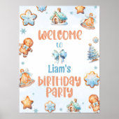 Klein Man Kerstkoekje Verjaardag Welkom Poster (Voorkant)