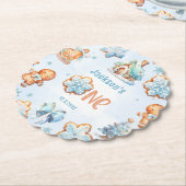 Klein Man Kerstkoekjesjongen 1e verjaardag Kartonnen Onderzetters (Gekanteld)