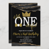 Klein Man, Mr One-derful Birthday, Zwart & Goud Kaart (Voorkant / Achterkant)