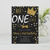 Klein Man, Mr Onederful Verjaardag, Polka Dots Kaart (Staand voorkant)