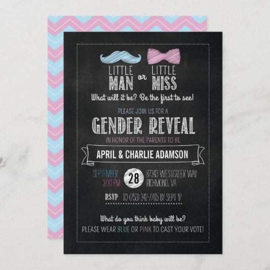 Klein Man of kleine juffrouw? genderonthulling Kaart (Voorkant / Achterkant)