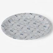 Klein Man papier Bord, Navy, Grijs Papieren Bordje (Gekanteld)