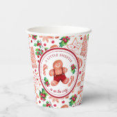 Klein Man peperkoek Kerstmis Baby shower Papieren Bekers (Achterkant)