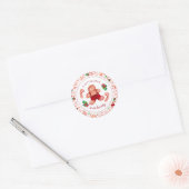 Klein Man peperkoek Kerstmis Baby shower Ronde Sticker (Envelop)
