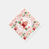 Klein Man peperkoek Kerstmis Baby shower Servet (Hoek)