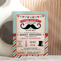 klein Man snor jongen Baby shower