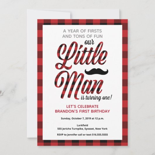 Klein Man wordt eerste verjaardag Kaart (Voorkant)