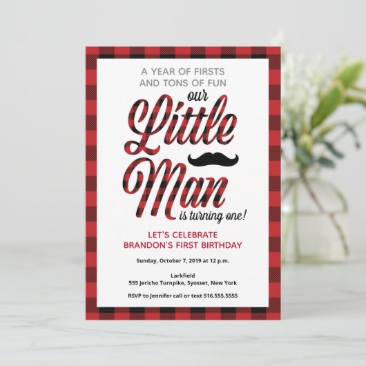 Klein Man wordt eerste verjaardag Kaart (Staand voorkant)