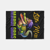 Klein Mardi Gras Alligator Mardigator Schattig K Fleece Deken (Voorkant (Horizontaal))
