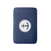 Klein marineblauw ankersilhouet badmat (Voorkant Verticaal)