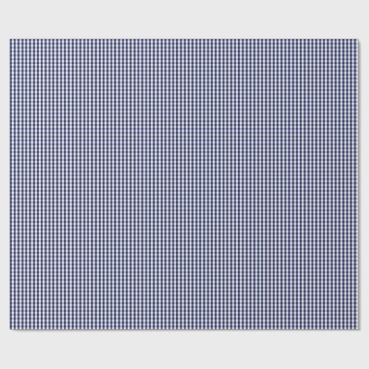 Klein marinenblauw en wit gingham-pakpapier cadeaupapier (Vlak)