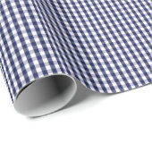 Klein marinenblauw en wit gingham-pakpapier cadeaupapier (Rol Hoek)