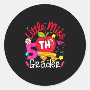 Klein meisje 5e-klasser terug naar school meisje s ronde sticker