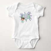 Klein meisje, baby wit bodysuit-pak romper (Voorkant)