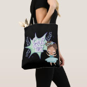 Klein meisje, baby zwarte bib tote bag (Dichtbij)