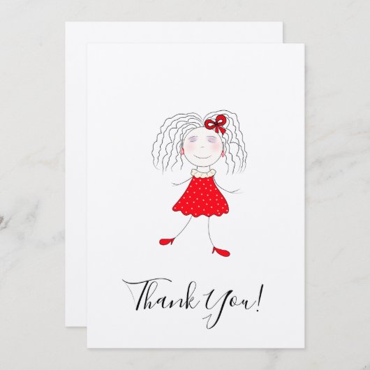 Klein meisje bedankkaart (Voorkant / Achterkant)