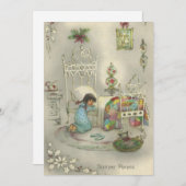 klein meisje bedtijd gebed vakantie Kaart (Voorkant / Achterkant)