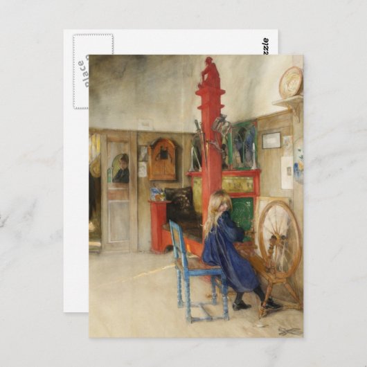  klein meisje bij draaiend wiel briefkaart (Voorkant / Achterkant)