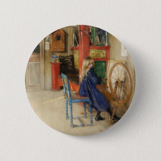 klein meisje bij draaiend wiel ronde button 5,7 cm (Voorkant)