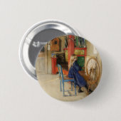 klein meisje bij draaiend wiel ronde button 5,7 cm (Voorkant /achterkant)