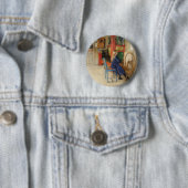 klein meisje bij draaiend wiel ronde button 5,7 cm (In situ)