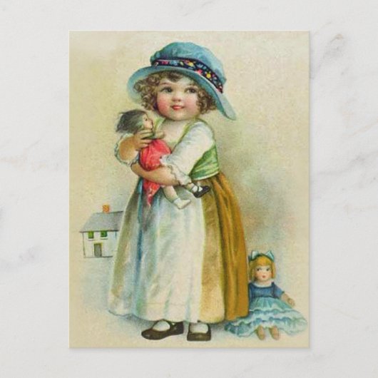 klein meisje Chubby Cheeks Pet Dolls Briefkaart (Voorkant)