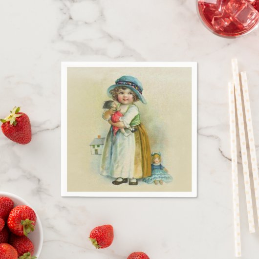  klein meisje Chubby Cheeks Pet Dolls Servet (Insitu)