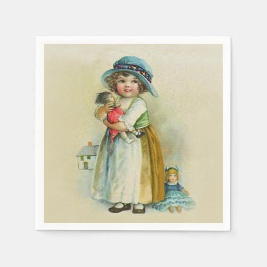  klein meisje Chubby Cheeks Pet Dolls Servet (Voorkant)