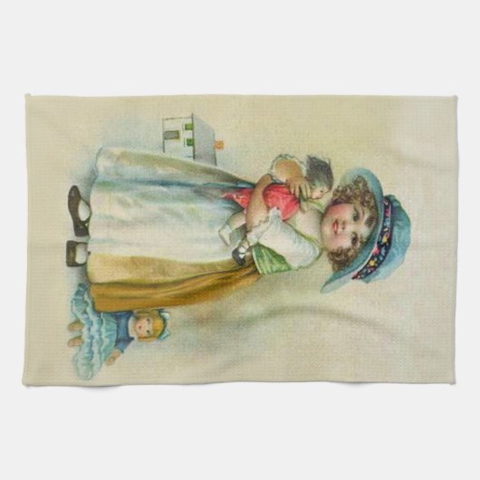  klein meisje Chubby Cheeks Pet Dolls Theedoek (Horizontaal)