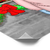 Klein meisje dat door een kerstraam kijkt poster (Hoek)