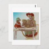 Klein meisje dat haar Dollie leest - kaart (Voorkant / Achterkant)