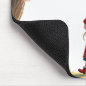 Klein meisje dat haar grote hond uitlaat muismat (Hoek)