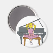 klein meisje dat piano speelt magneet (Voorkant / Achterkant)