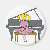 klein meisje dat piano speelt magneet (Voorkant)