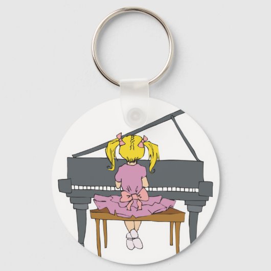 klein meisje dat piano speelt sleutelhanger (Voorkant)