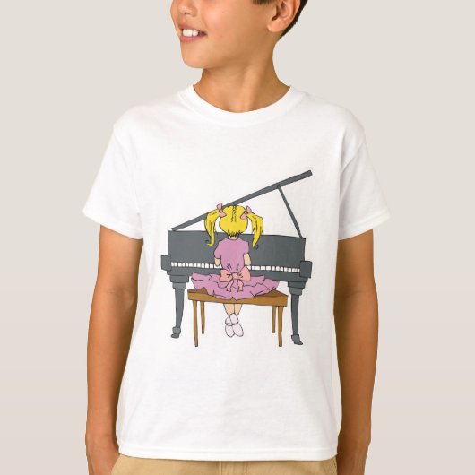 klein meisje dat piano speelt t-shirt (Voorkant)