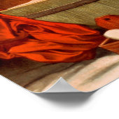 Klein meisje die haar hond zwemt poster (Hoek)